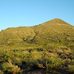 View of Mexican Hat hill looking east